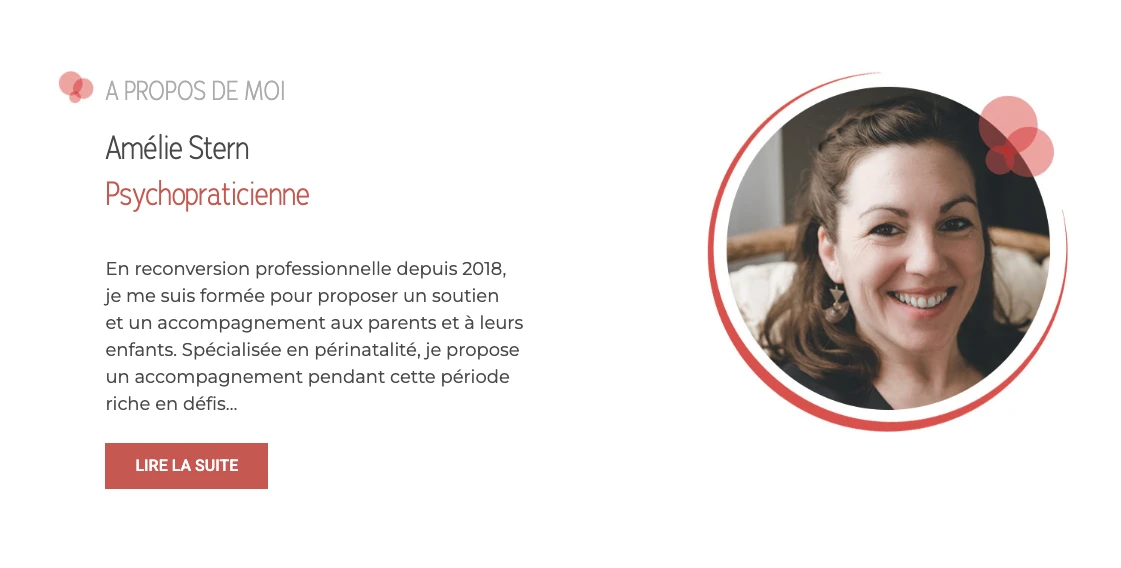 visuel de la page du site d'amelie stern