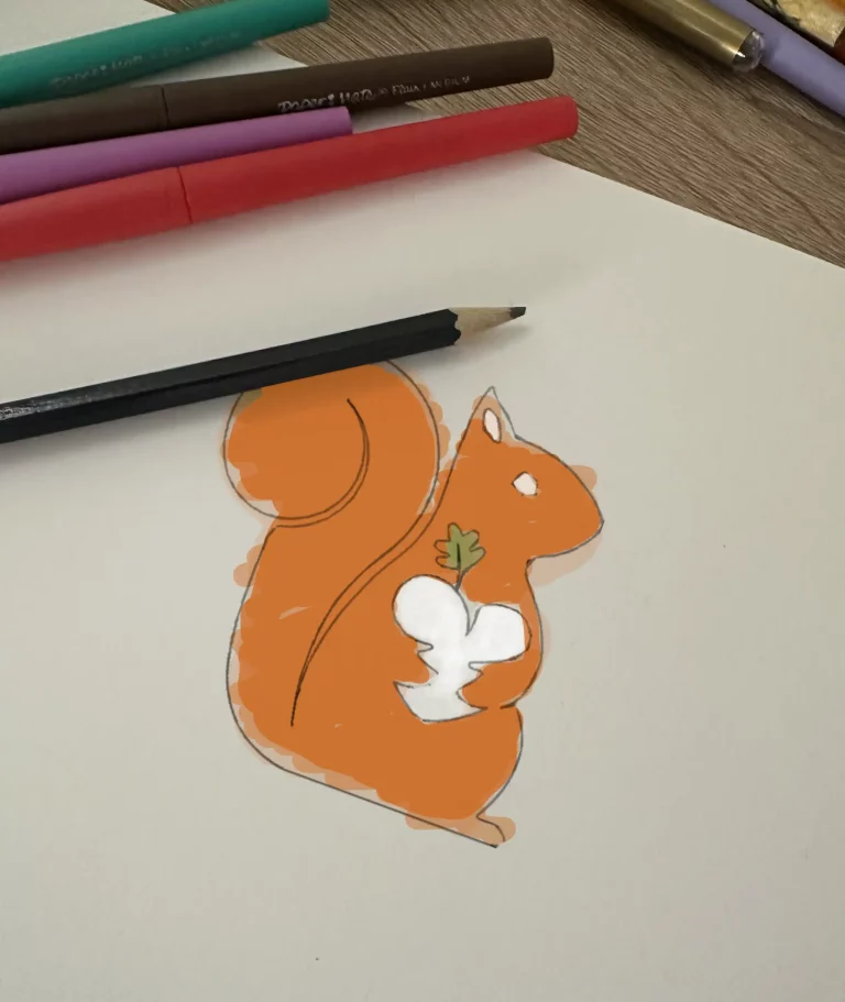 photo d'un croquis du logo nature au coeur