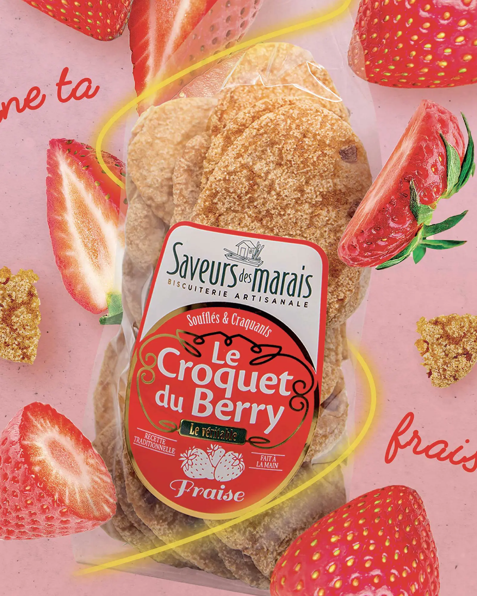 photo du paquet de biscuits de croquets aux fraises