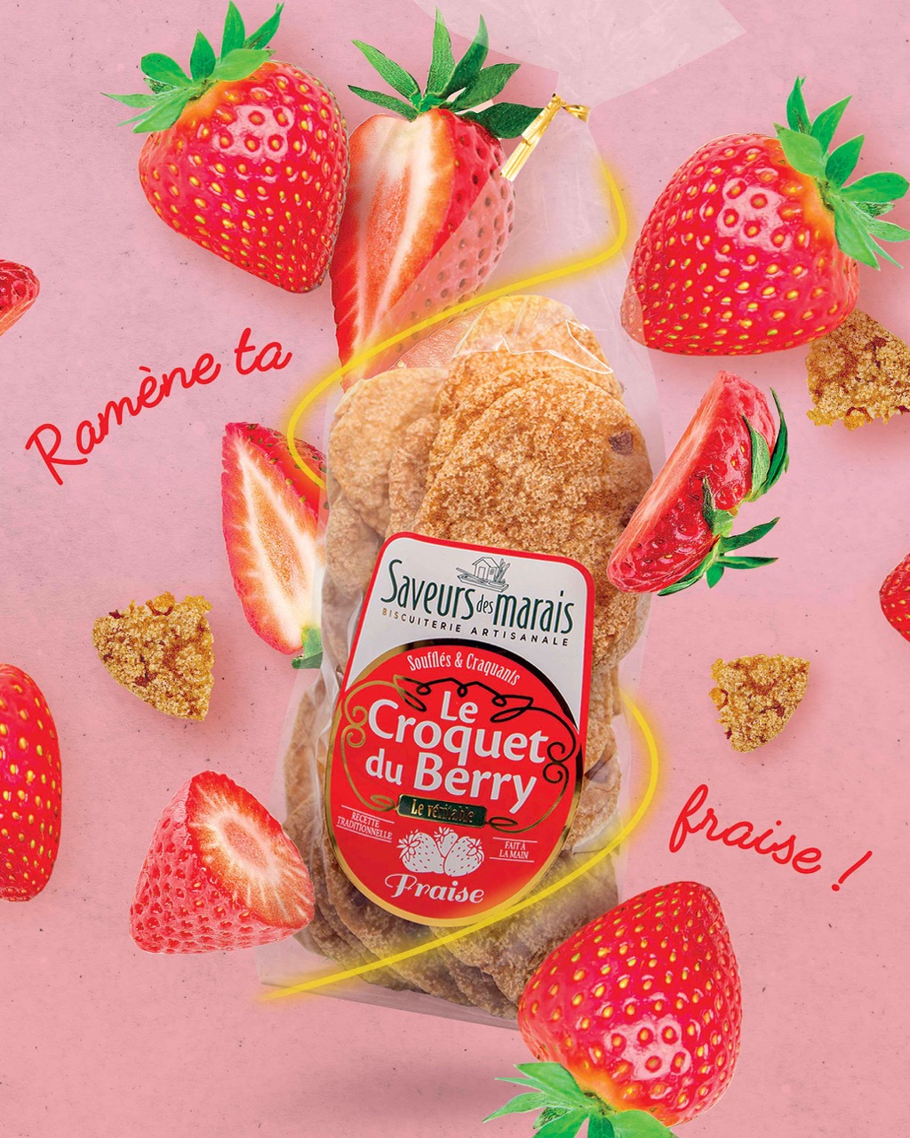 photo du paquet de biscuits de croquets aux fraises