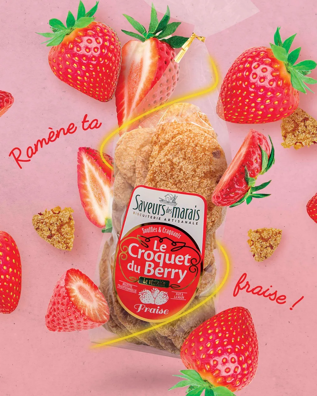 photo du paquet de biscuits de croquets aux fraises